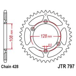 KAWASAKI KLX 125 03-06 zestaw napęd.owy DID JT-65102