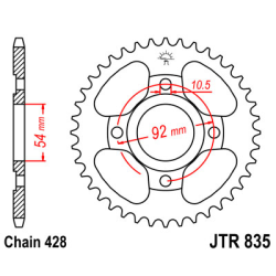 YAMAHA SR 125 95-03 zestaw napęd.owy DID JT-65164