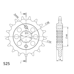 HONDA VT 750 C SHADOW 98-07 zestaw napęd-owy SPX-57411