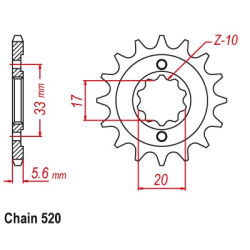 SUZUKI GT 250 79-85 zestaw napęd-owy SUPERSPROX-60394