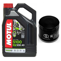 Olej MOTUL 5100 4T 10W40 4L + filtr oleju MIW (MEIWA) S3011 (HF138)-53799
