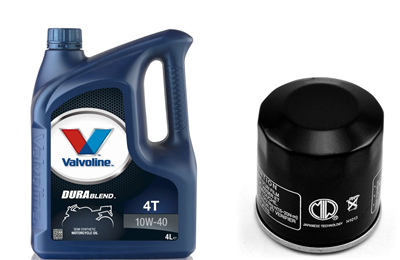 Olej VALVOLINE DURABLEND 4T 10W40 4L + dowolny filtr oleju MIW (MEIWA)-16873