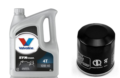 Olej VALVOLINE SYNPOWER 4T 10W40 4L +  filtr oleju MIW H1013 (HF303)-16877