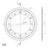 YAMAHA YZ 125 97-98 zestaw napęd-owy SUPERSPROX-40830
