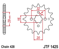 JT JTF1425.15 ZĘBATKA PRZÓD-69523