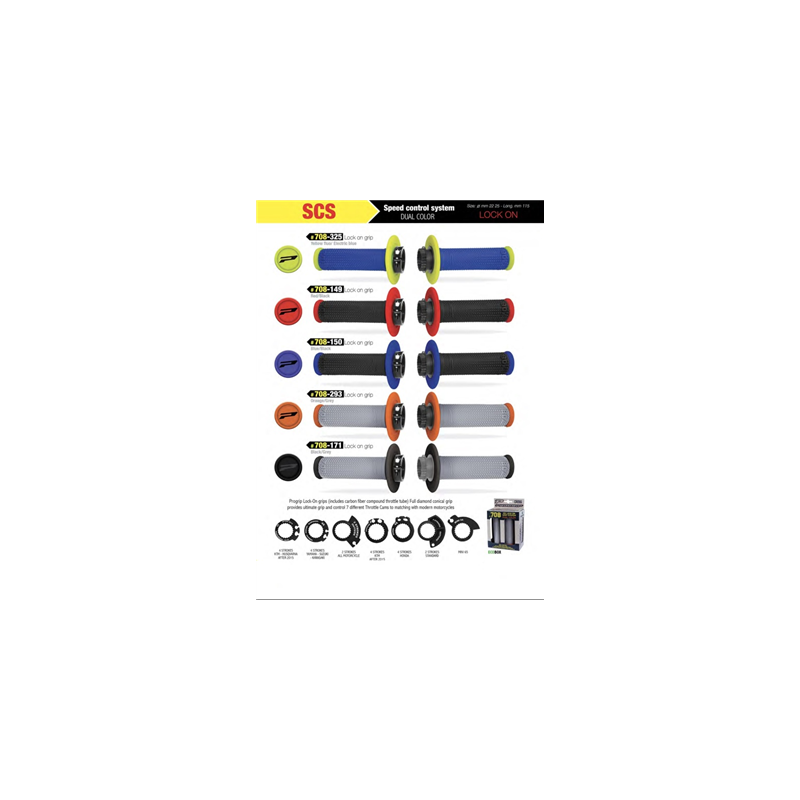 PROGRIP PG708 MANETKI PG708 OFF ROAD Z BLOKADĄ SCS LOCK-ON + 6 ADAPTERÓW ROLGAZU KOLOR SZARY CZARNY-69762