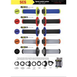 PROGRIP PG708 MANETKI PG708 OFF ROAD Z BLOKADĄ SCS LOCK-ON + 6 ADAPTERÓW ROLGAZU KOLOR SZARY POMARAŃCZOWY-69768