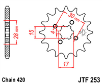 JT JTF253.15 ZĘBATKA PRZÓD-51497