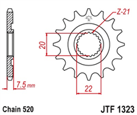 JT JTF1323.13 ZĘBATKA PRZÓD-70867