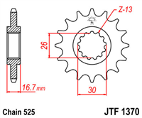 JT JTF1370.16 ZĘBATKA PRZÓD-70873