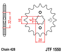 JT JTF1550.15 ZĘBATKA PRZÓD