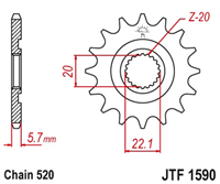 JT JTF1590.13 ZĘBATKA PRZÓD-70946