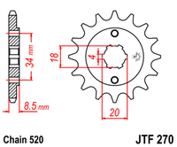 JT JTF270.13 ZĘBATKA PRZÓD-70976
