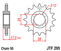 JT JTF295.15 ZĘBATKA PRZÓD-70991