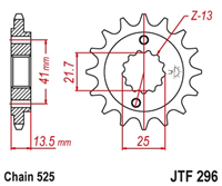 JT JTF296.15 ZĘBATKA PRZÓD-70993