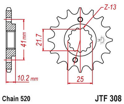 JT JTF308.14 ZĘBATKA PRZÓD-71001