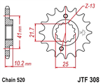 JT JTF308.14 ZĘBATKA PRZÓD