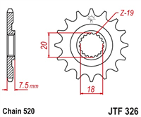 JT JTF326.12 ZĘBATKA PRZÓD-71005