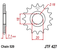 JT JTF427.13 ZĘBATKA PRZÓD-71068