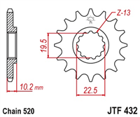 JT JTF432.15 ZĘBATKA PRZÓD-71073