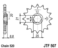 JT JTF507.13 ZĘBATKA PRZÓD