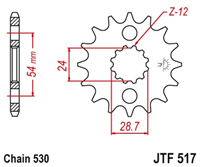 JT JTF517.18 ZĘBATKA PRZÓD-71117