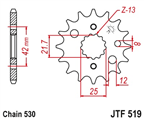 JT JTF519.16 ZĘBATKA PRZÓD