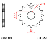 JT JTF558.13 ZĘBATKA PRZÓD-71145