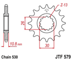 JT JTF579.16 ZĘBATKA PRZÓD