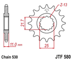 JT JTF580.16 ZĘBATKA PRZÓD
