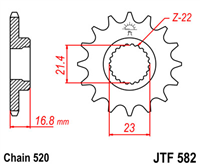 JT JTF582.16 ZĘBATKA PRZÓD