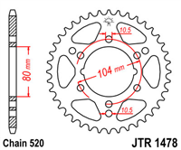 JT JTR1478.38 ZĘBATKA TYŁ-71772