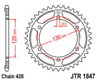 JT JTR1847.57 ZĘBATKA TYŁ-71700