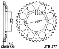 JT JTR477.43 ZĘBATKA TYŁ-71564