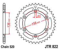 JT JTR822.52 ZĘBATKA TYŁ-71381