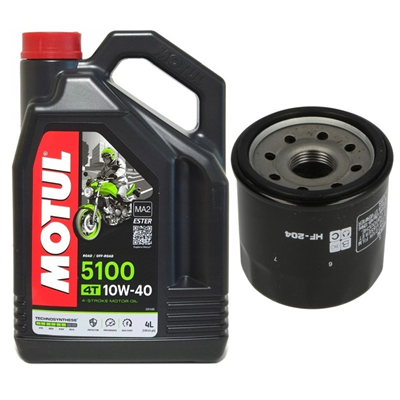 Olej MOTUL 5100 4T 10W40 4L + filtr oleju M.LINE 16097-1068/1070 (HF204)-53749