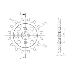 KTM DUKE 125 RC 125 14-18 zestaw napęd-owy SPX-73183