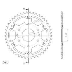 KTM DUKE 390 13- RC 390 zestaw napęd-owy SPX ORG-85255