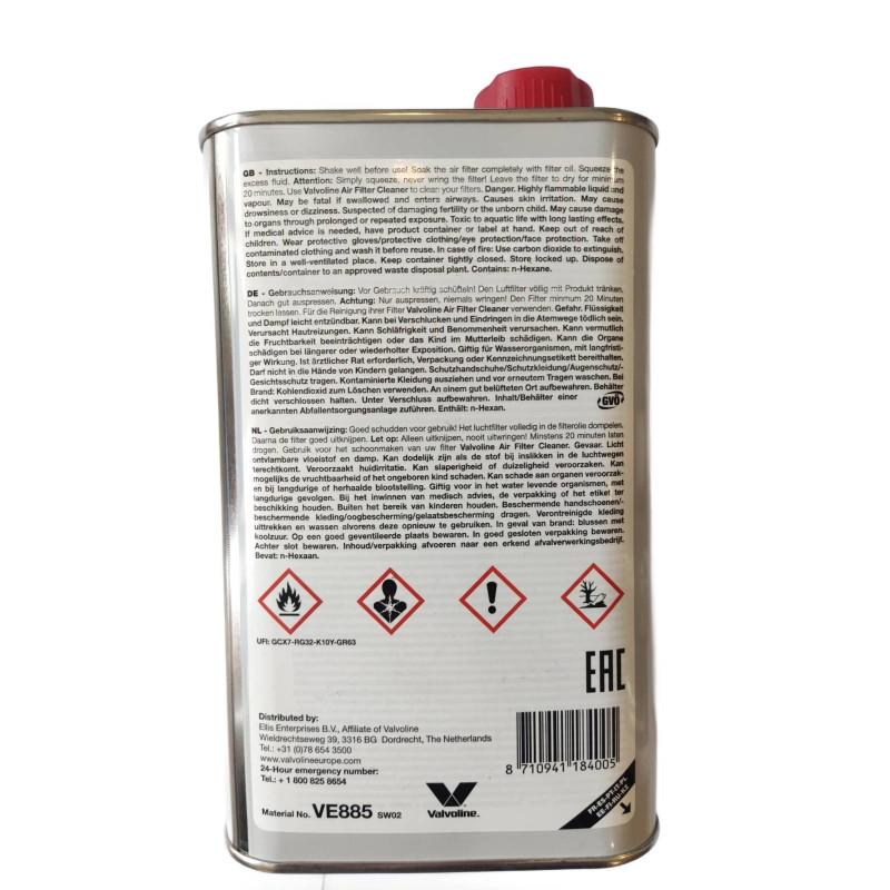 VALVOLINE AIR FILTER OIL 1L olej do filtrów powietrza-17446