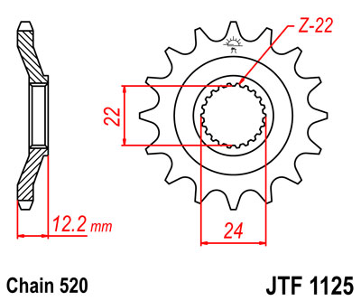 JT JTF1125.17 ZĘBATKA PRZÓD-70821