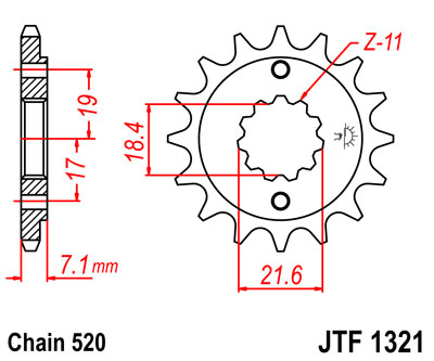 JT JTF1321.13 ZĘBATKA PRZÓD-70863