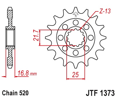 JT JTF1373.16 ZĘBATKA PRZÓD-70877