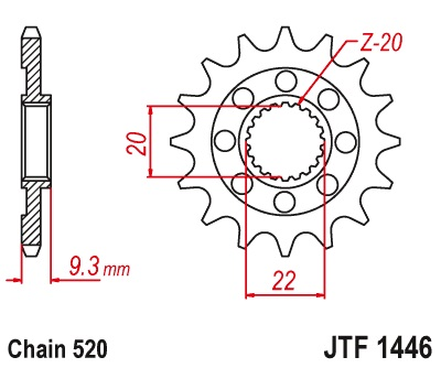 JT JTF1446.13 ZĘBATKA PRZÓD-70893