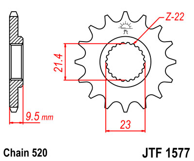 JT JTF1577.15 ZĘBATKA PRZÓD-70932