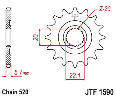 JT JTF1590.14 ZĘBATKA PRZÓD-70948