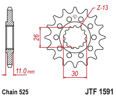 JT JTF1591.16 ZĘBATKA PRZÓD-70950