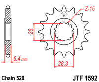 JT JTF1592.14 ZĘBATKA PRZÓD-70952