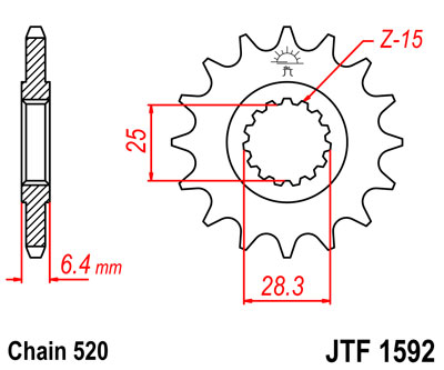 JT JTF1592.14 ZĘBATKA PRZÓD-70952