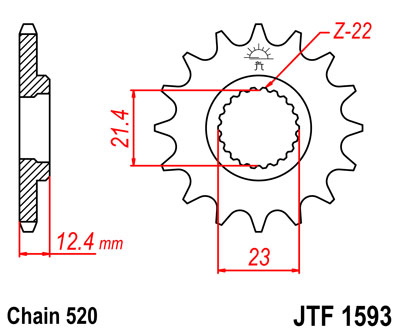 JT JTF1593.14 ZĘBATKA PRZÓD-70954
