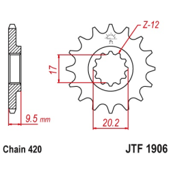 JT JTF1906.14 ZĘBATKA PRZÓD-104500